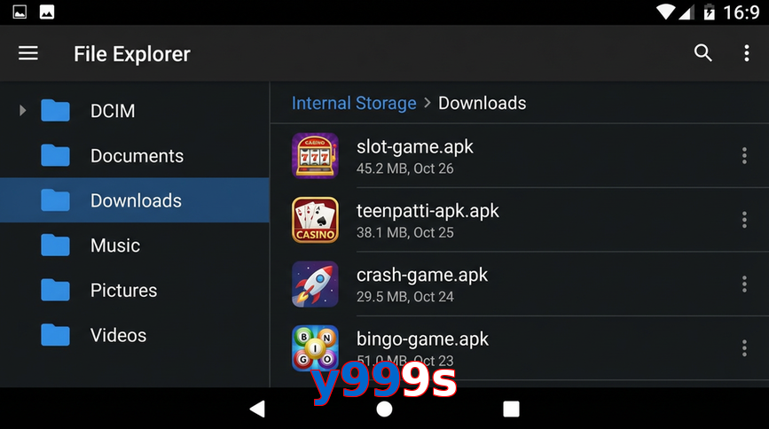 Main screen of Y999s gameapk page for PK players